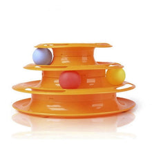Load image into Gallery viewer, Three Levels pet cat toy Tower Tracks Disc cat Intelligence Amusement triple disc cat toys ball Training Amusement plate