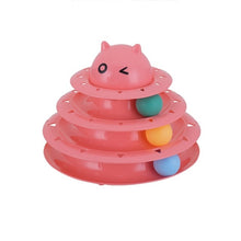 Load image into Gallery viewer, Three Levels pet cat toy Tower Tracks Disc cat Intelligence Amusement triple disc cat toys ball Training Amusement plate