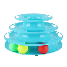 Load image into Gallery viewer, Three Levels pet cat toy Tower Tracks Disc cat Intelligence Amusement triple disc cat toys ball Training Amusement plate