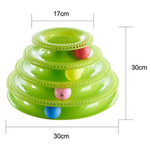 Load image into Gallery viewer, Three Levels pet cat toy Tower Tracks Disc cat Intelligence Amusement triple disc cat toys ball Training Amusement plate