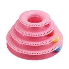 Load image into Gallery viewer, Three Levels pet cat toy Tower Tracks Disc cat Intelligence Amusement triple disc cat toys ball Training Amusement plate