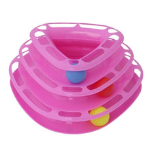 Load image into Gallery viewer, Three Levels pet cat toy Tower Tracks Disc cat Intelligence Amusement triple disc cat toys ball Training Amusement plate
