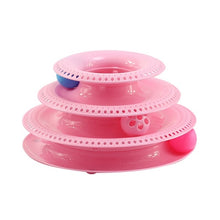 Load image into Gallery viewer, Three Levels pet cat toy Tower Tracks Disc cat Intelligence Amusement triple disc cat toys ball Training Amusement plate
