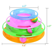 Load image into Gallery viewer, Three Levels pet cat toy Tower Tracks Disc cat Intelligence Amusement triple disc cat toys ball Training Amusement plate
