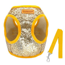 Load image into Gallery viewer, Bling Sequins Cat Dog Harness and Leash Set Adjustable Puppy Kitten Walking Harnesses Vest Traction Belt For Small Dogs Cats
