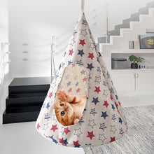 Load image into Gallery viewer, Cat Hammock Detachable Soft House Foldable Durable Conical Washable Toy Pet Supplies Play Hanging Linen Tent Sleeping
